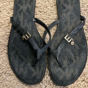 Womens Michael Kors sandals black leather size 9